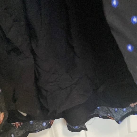 Free People Two Faces Smocked mini Dress Womens S Floral Stars square neck flowy - Picture 10 of 14